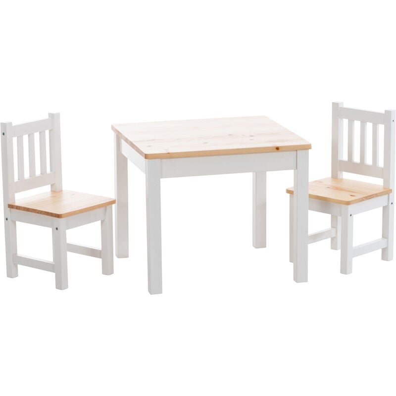 

CLP - Set infantil Mides de mesa y dos sillas Natural/blanco