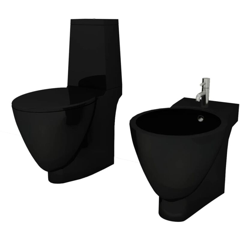 

Inodoro y bidet negros de cerámica - Negro