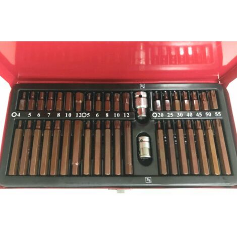 SET INSERTI 40PZ BUSSOLE PORTAINSERTI CHIAVI TORX HEX EXA XZN 1/2&quot 3/8&quot BRUNITI