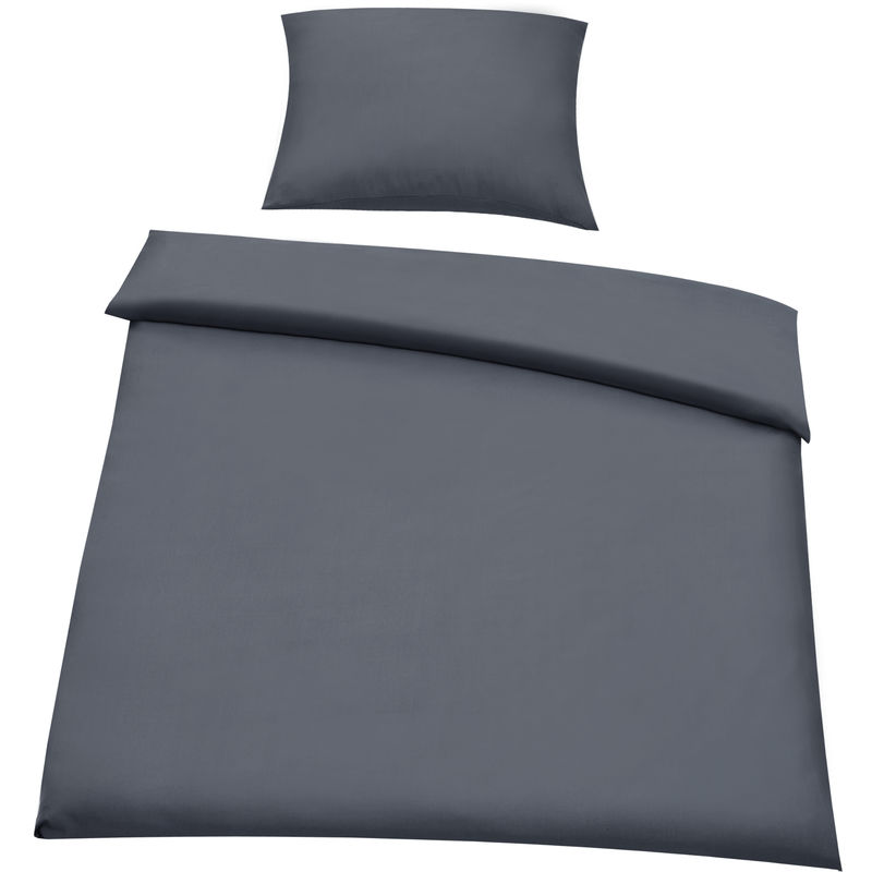 

Set Juego de cama 135x200cm gris oscuro + funda de almohada + funda