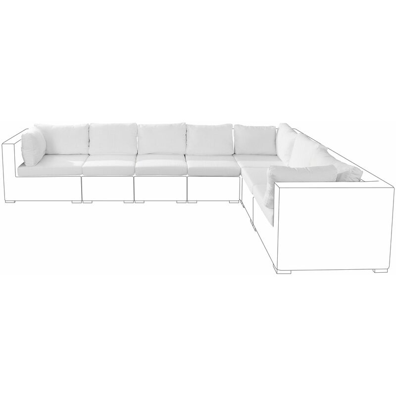 Set Kissenbezüge Cremeweiß Polyester Gartenset Gartenmöbel Gartensofa - Weiß