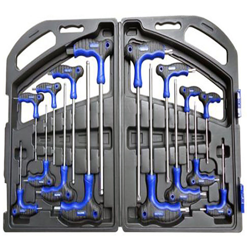 Image of Set kit 16 pz chiavi chiave a t esagonali e torx lunghe valigetta professionali