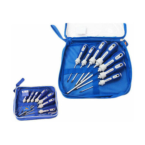 SET KIT 7 PZ CACCIAVITI A T TORX T6 T10 T15 T20 T25 T27 T30 BORSA RICHIUDIBILE