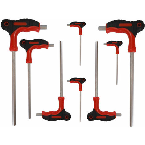SET KIT 8 PZ CHIAVI CHIAVE A T ESAGONALI LUNGHE MISURE 2 a 10mm SS-9603