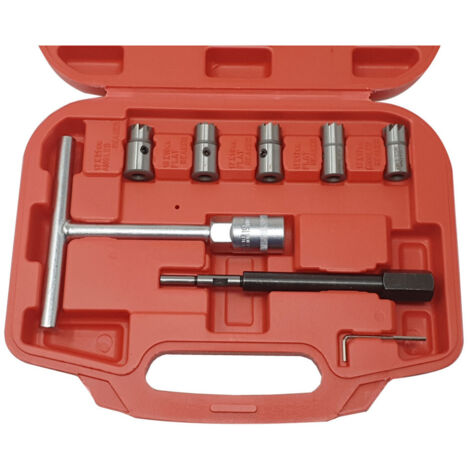 Set Kit Alesatori Per La Pulizia Iniettore Iniettori Auto Motore Diesel 8 Pezzi