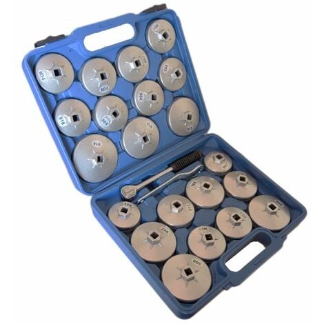 1 cricchetto reversibile in alluminio Set di 23 tappi per filtro dellolio 1 chiave ad anello con custodia 21 tappi per filtro dellolio TFCFL