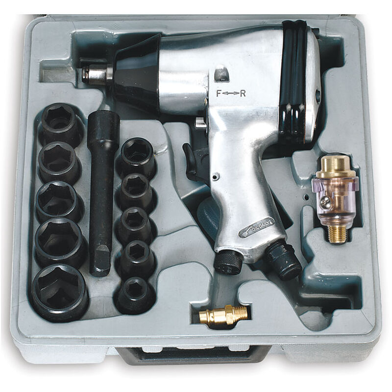 Set kit cle a chocs pneumatique visseuse boulonneuse 1/2' 320NM Fervi 0044