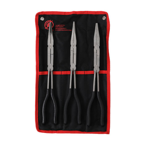 Set Kit Tris pinze a becchi doppio snodo lunga 340 mm becco piatto curvo BGS 416