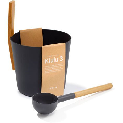 SET KOLO Sauna Kübel 3 + Kelle, schwarz