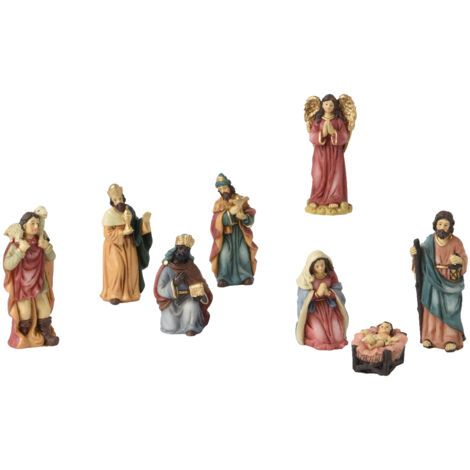 Set Krippe aus Polyresin 8 Teile h. 10,5 cm