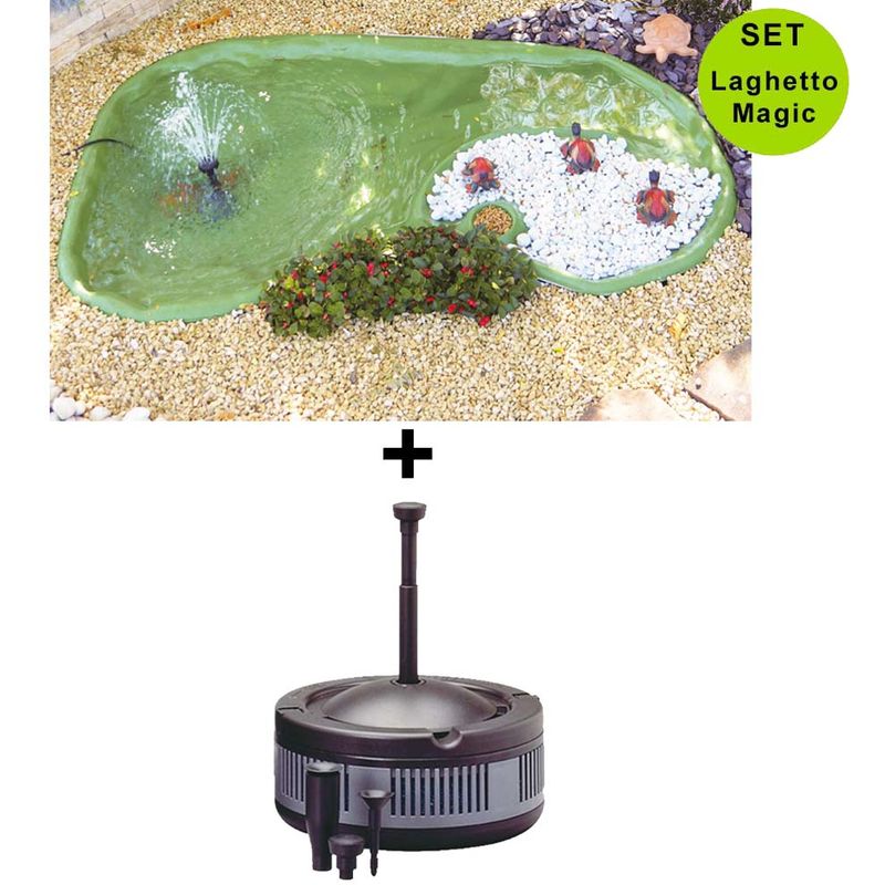 Laghetto Tartarughe Senza Filtro.Set Laghetto Per Tartarughe E Giardino Ninja Da 210 Lt Pompa Con Filtro Ecopond 2 0 Laghetto Magic 5 1000066412