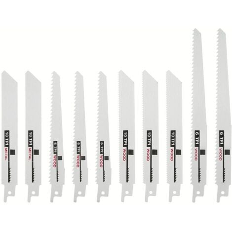 FAR SET LAMA LAME SEGA SEGHETTO A GATTUCCIO RICAMBIO FERRO METALLO LEGNO 10 PZ STA