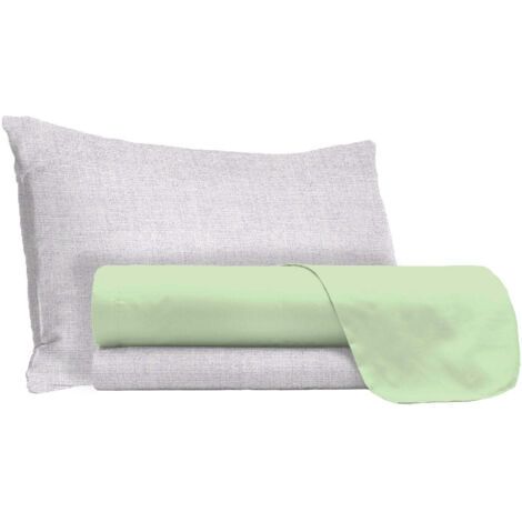 Set Lenzuola 1 Piazza e Mezzo Sopra Sotto e Federe in Cotone Pistacchio
