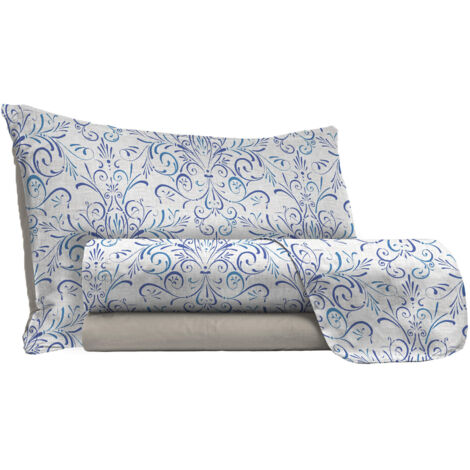 Set Lenzuola Singolo con Stampa Sopra Sotto e Federe Ornato Tex