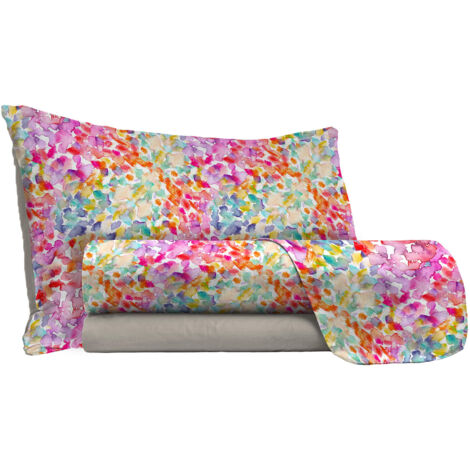 Set Lenzuola Singolo con Stampa Sopra Sotto e Federe Spring