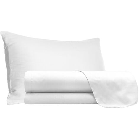 Set Lenzuola Singolo Sopra Sotto e Federe Doubleface Bianco/Bianco