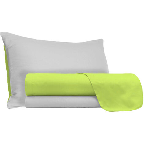 Set Lenzuola Singolo Sopra Sotto e Federe DoublefaceAcido/Grigio Chiaro