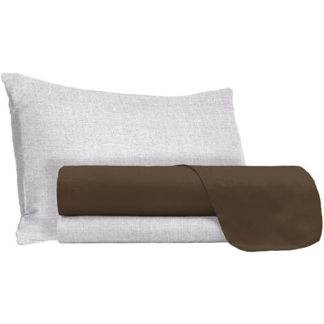 Set Lenzuola Singolo Sopra Sotto e Federe in Cotone Cioccolato