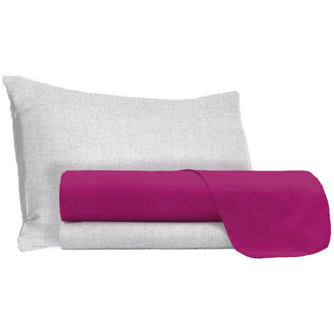 Set Lenzuola Singolo Sopra Sotto e Federe in Cotone Fucsia