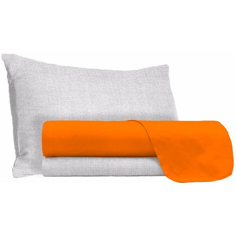Set Lenzuola Singolo Sopra Sotto e Federe in Cotone Zucca