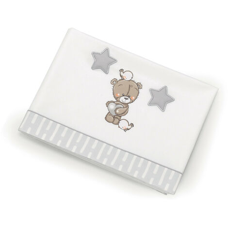 Set lettino Love Me Azzurra Design lenzuola per letto culla neonato bambino camera da letto cotone made in Italy