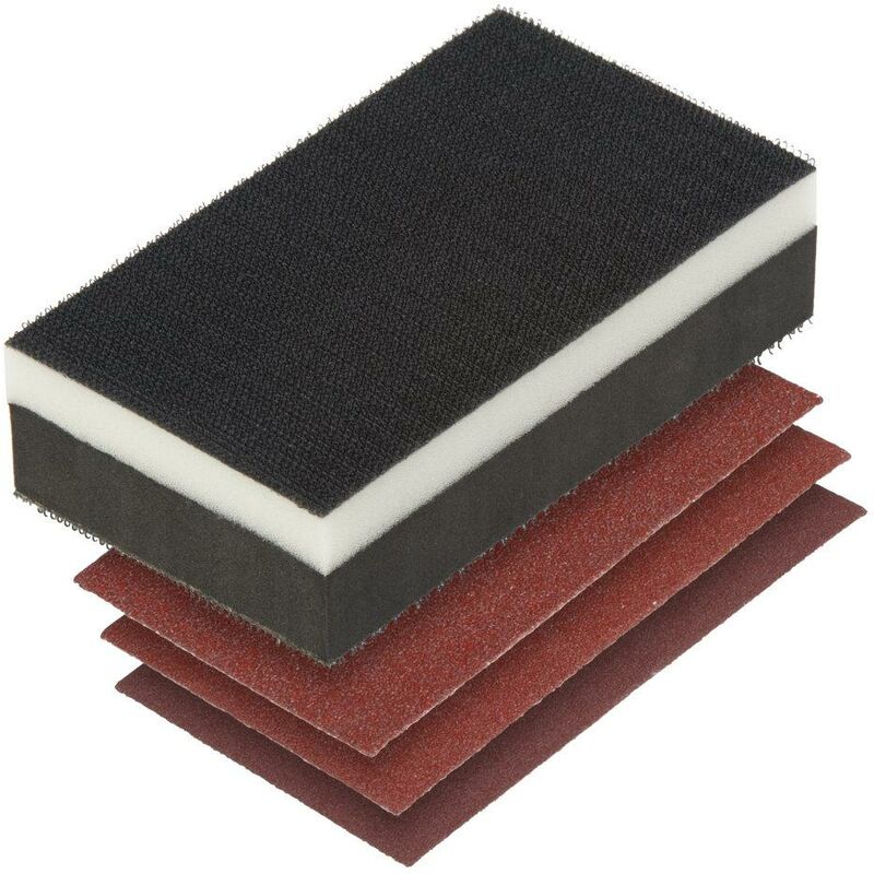 

Set lijado manual 2 en 1, bloque + 3 lijas.