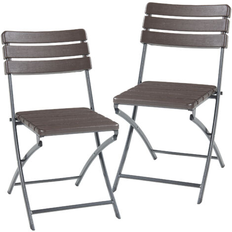 Set Lillestrøm di 2 Sedie Pieghevoli - Marrone Effetto Legno [en.casa]
