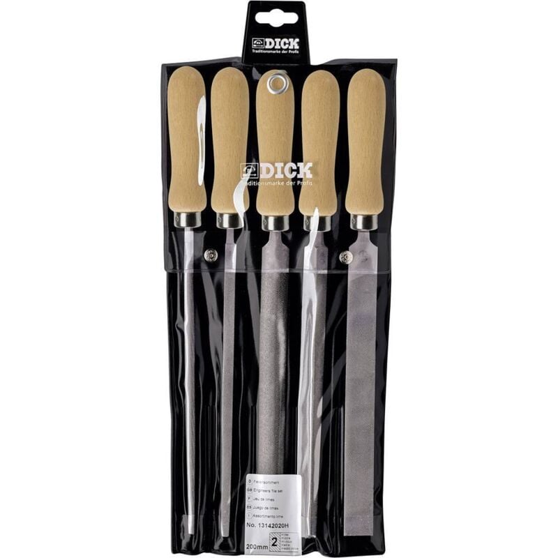 Dick - Set limes atelier 5 pcs avec manche bois 13142020H