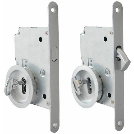 TELESE Set maniglia porta scorrevole cromo acciaio satinato con chiave kit porte scorre