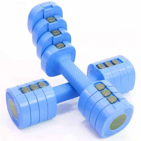Set Manubri Regolabili Set 2 Pesi da 1 a 2,5 Kg Azzurro