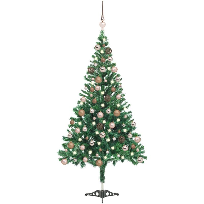 

Set medio árbol de Navidad artificial LED bola 230 ramas 120 cm