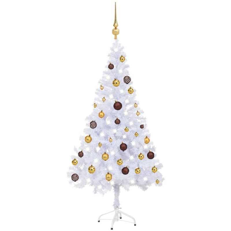 

Set medio árbol de Navidad artificial LED bola 230 ramas 120cm