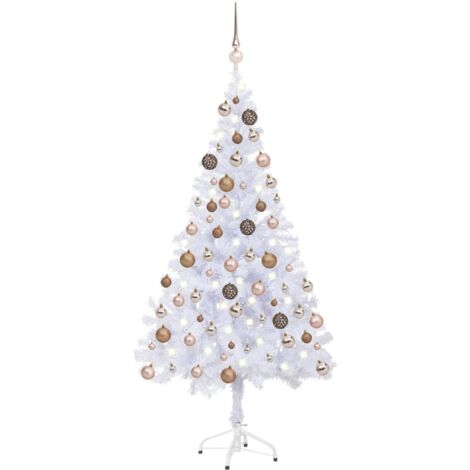 Set medio árbol de Navidad artificial LED bola 230 ramas 120cm