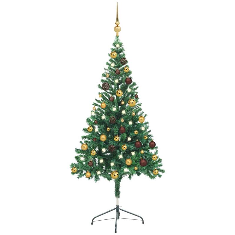 

Set medio árbol de Navidad artificial LED bola 380 ramas 150cm