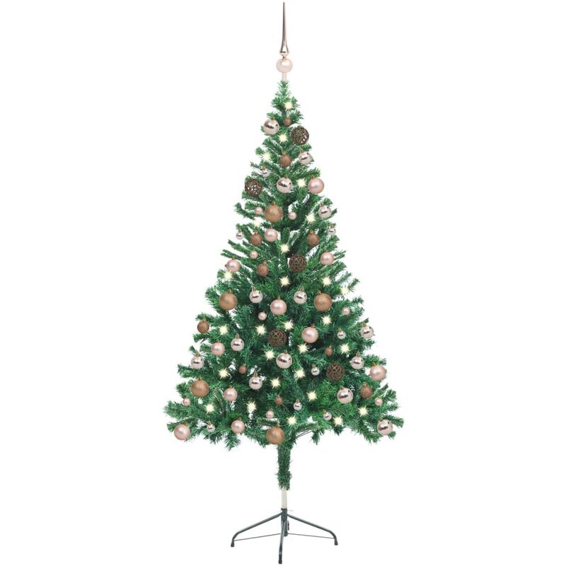 

Set medio árbol de Navidad artificial LED bola 380 ramas 150cm