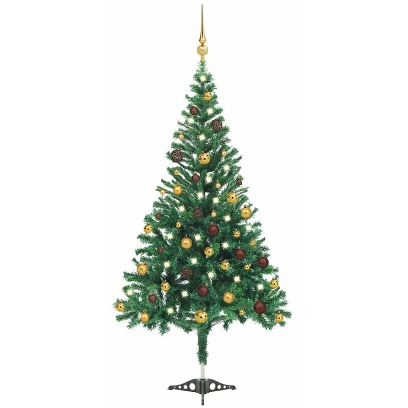 

Set medio arbol de Navidad artificial LED bola 910 ramas 210cm