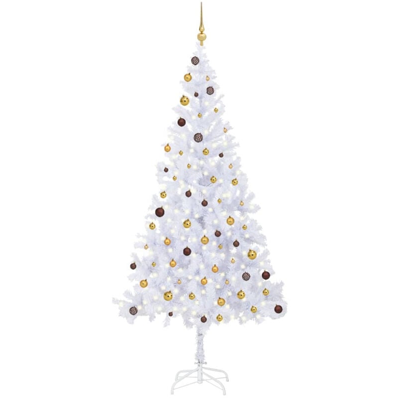 

Set medio arbol de Navidad artificial LED bola 910 ramas 210cm