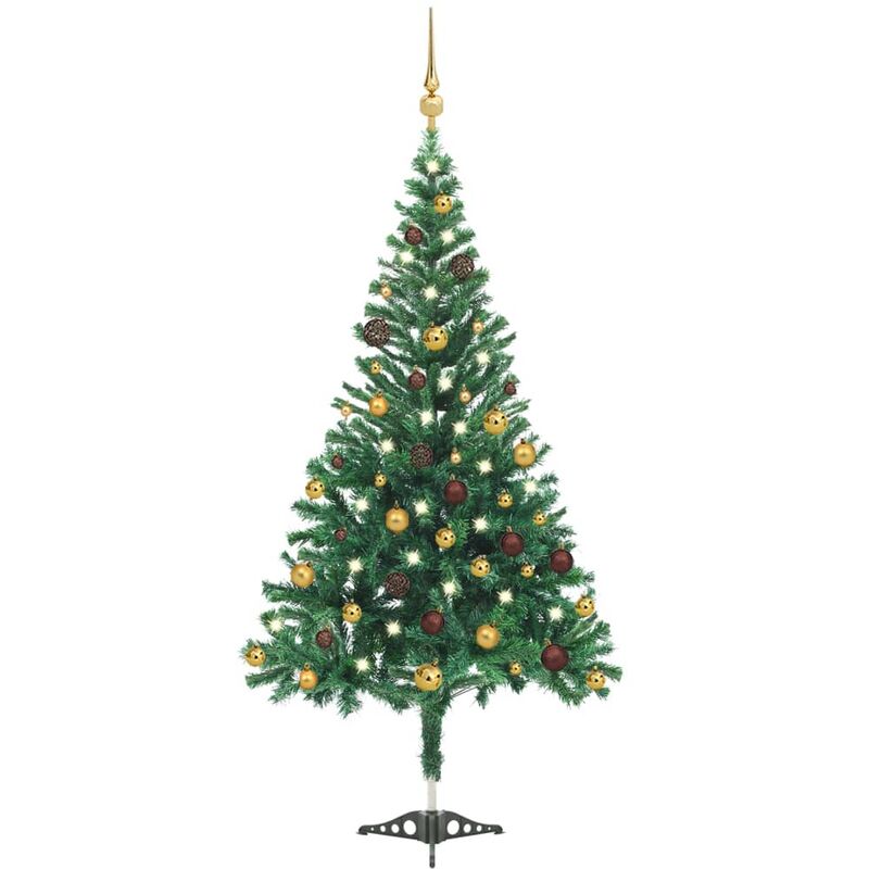 

Set medio árbol de Navidad artificial LED bola 910 ramas 210cm