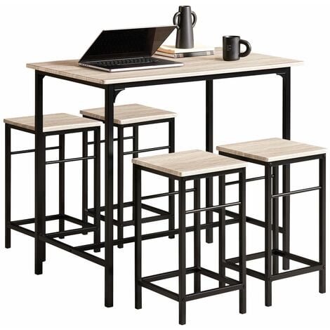 Set Mesa Alta de Bar y 2 Taburetes,Mueble Plegable para Cocina OGT18-N  SoBuy ES