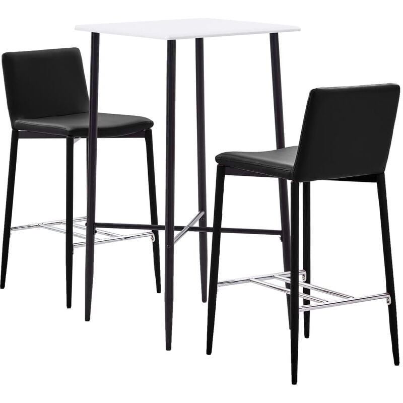 

Set mesa alta y taburetes de bar 3 pzas cuero sintético marrón - Marrón