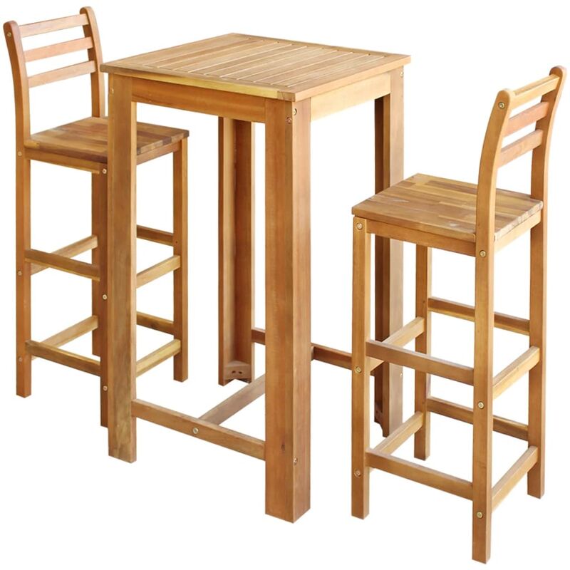 

Set mesa de bar y sillas 3 piezas de madera de acacia maciza