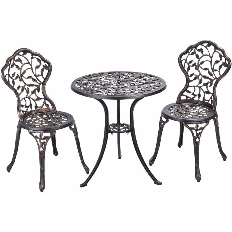 

Conjuntos de Mueble de Jardín con 1 Mesa y 2 Sillas de Aluminio Set de Mesa y Asientos para Balcón