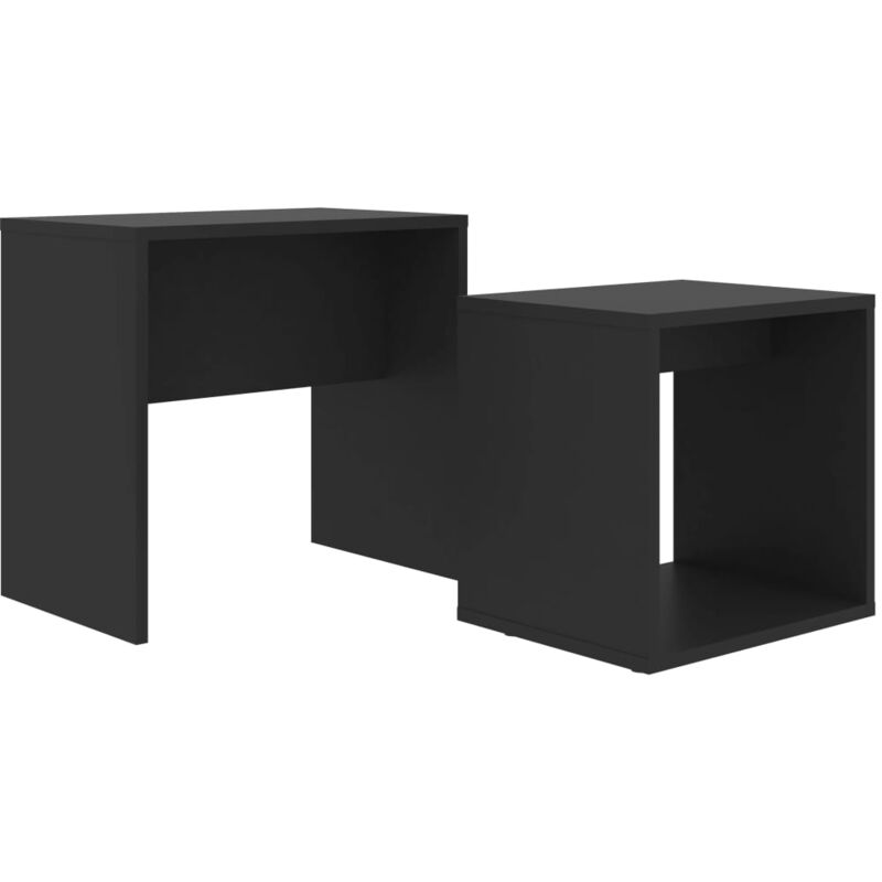 

vidaXL Juego de Mesas de Centro Aglomerado 48x30x45 cm Negro - Negro