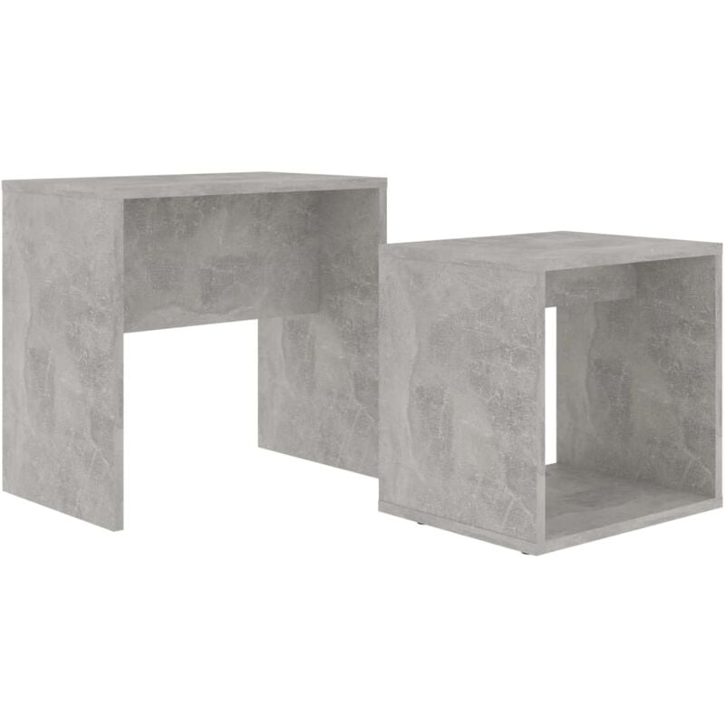 

vidaXL Juego de Mesas de Centro Aglomerado 48x30x45 cm Gris Hormigón - Gris
