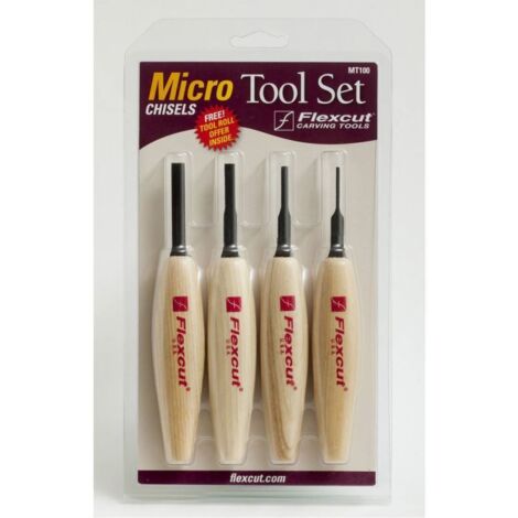 Set Micro Sgorbie intaglio scultura legno Flexcut MT100
