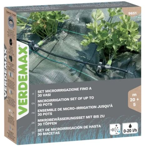 Set Microirrigazione Verdemax Fino a 30 Vasi Sistema Automatizzato in PP POM e PE