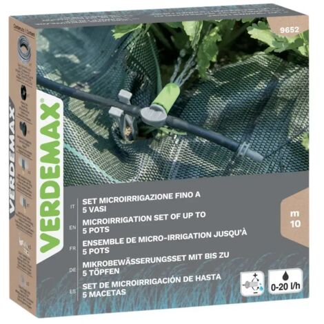 Set Microirrigazione Verdemax Fino a 4 Vasi Sistema Automatizzato in PP POM e PE
