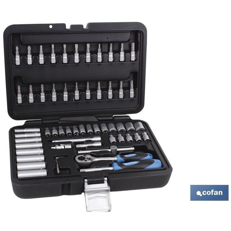 Cofan - Douilles professionnelles 57 pièces et embouts 1/4