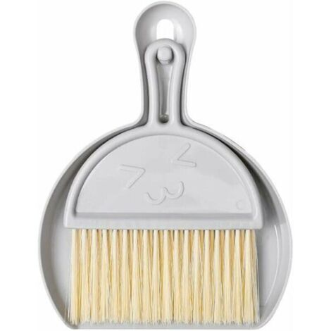 Set Mini Paletta e Spazzatrice, Scopa Piccola e Paletta Set di spazzole da Tavolo Portatile Strumenti per la Pulizia Raccogli Briciole con Setole Morbide e Paletta(Grigio)