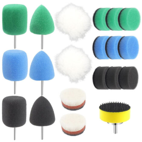 Set mini spugne per lucidatura da 20 pezzi 25 mm - Mini punte per lucidatura per cacciavite a batteria - Kit per lucidatura con spugna per piccole superfici